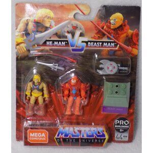 MEGA Heroes He-Man Vs. Beast Man Buildable Micro Figure Set